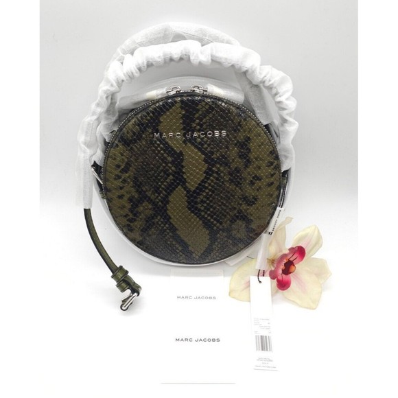 Marc Jacobs Snakeskin Embossed Leather Circle Crossbody Bag New GL0237621 - Picture 5 of 16